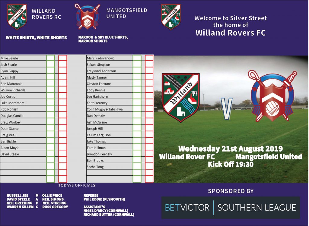 21/08 Match Day Programme