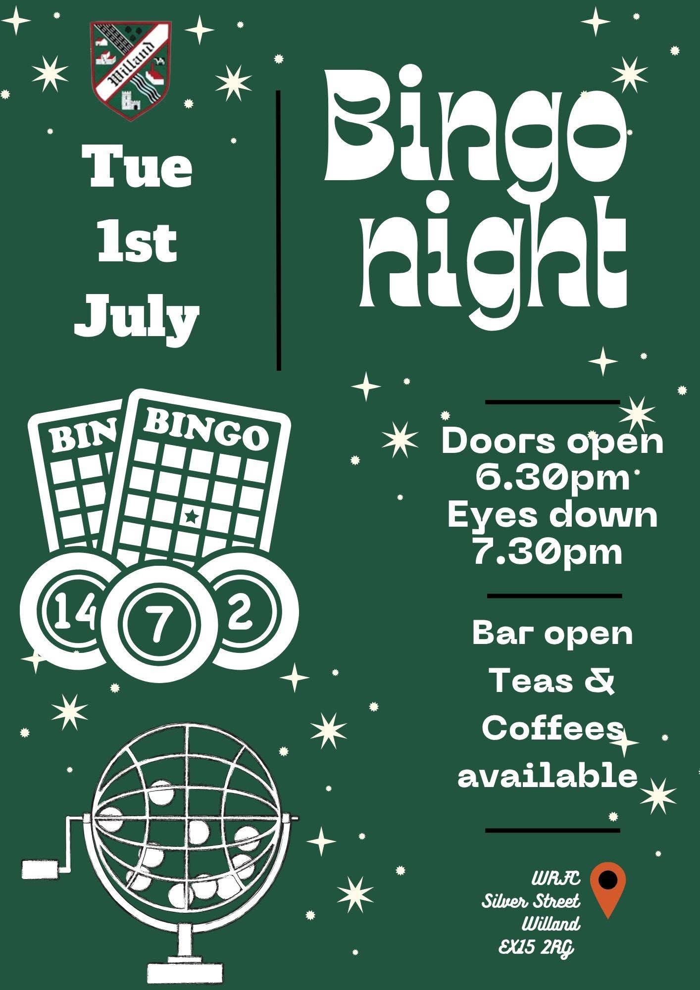 Bingo Tuesday 1st July