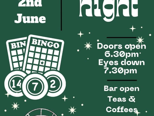 Bingo @WRFC Tuesday 2nd June