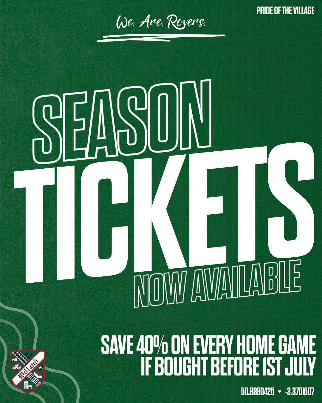 ‘Early-bird’ season tickets – now available