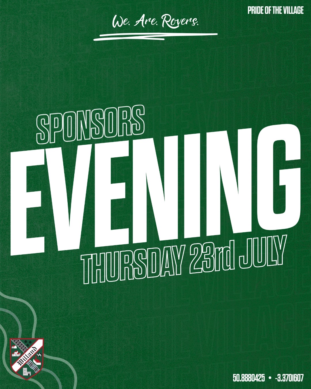 Sponsors Evening Thursday 23rd July